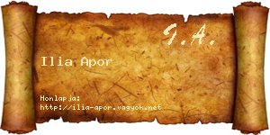 Ilia Apor névjegykártya